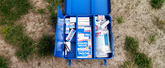 First-aid kit.